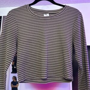 J.O & Co Striped Cropped Longsleeve